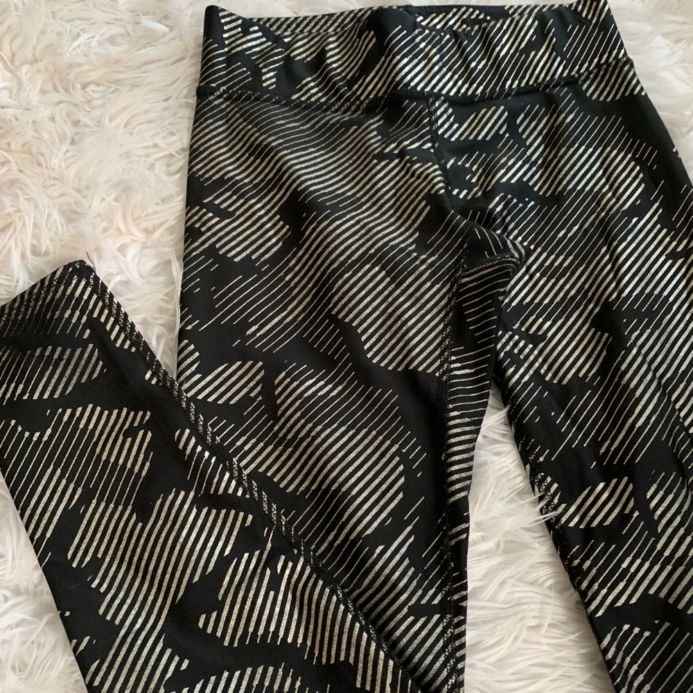 Terez Gold Foil & Black Camo Leggings